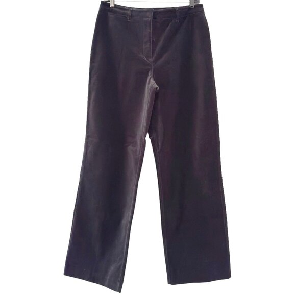 NEW Vintage Ann Taylor Black Velvet Straight Leg Pant Career Velour High Rise 10 - Picture 1 of 14
